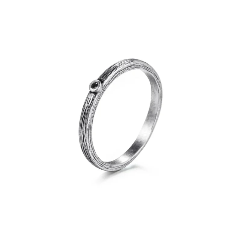Vintage 925 Silver Ring with Black Stone