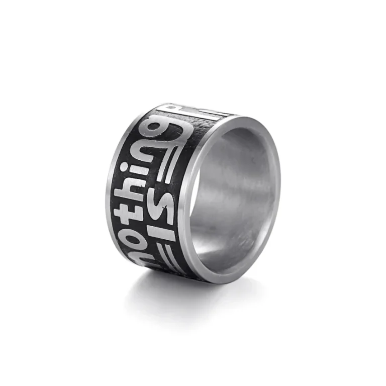 Letter Stainless Steel Ring - Steel Finish