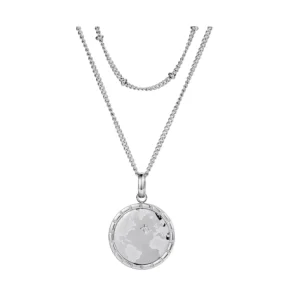 Earth Globe Necklace - silver